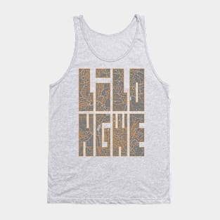 Lilongwe, Malawi City Map Typography - Bauhaus Tank Top